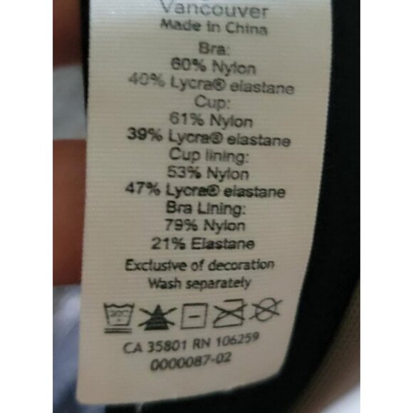 Lululemon Awake To Womens Crossback Lace Sports Bra - Size 32C - Black Nude - Picture 6 of 8